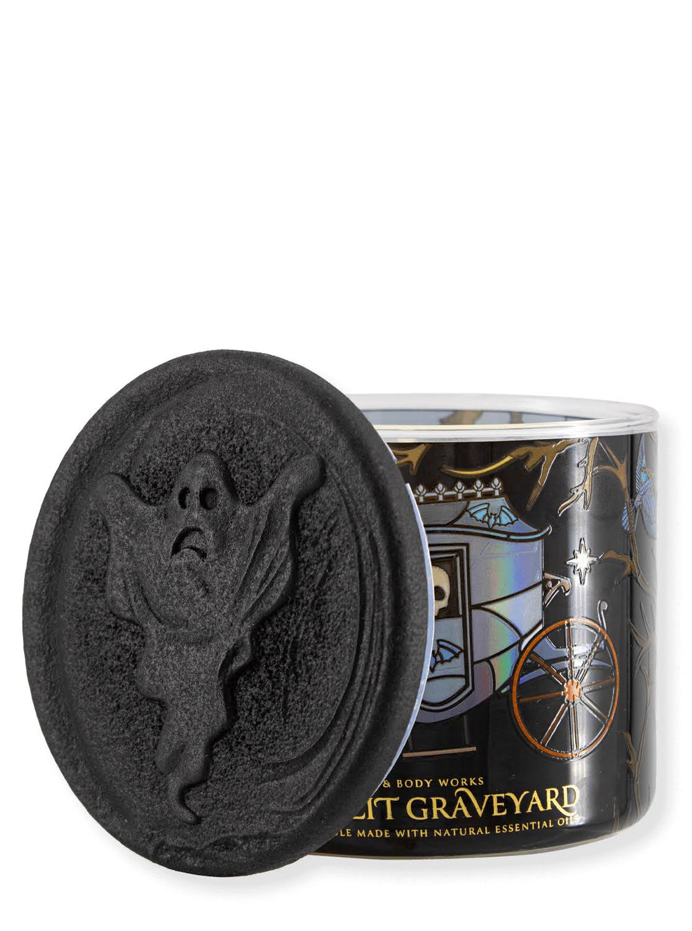 Bath & Body Works Accents | Moonlit Graveyard 3 Wick Candle | Color: Black/White | Size: Os | Happy_Traveler's Closet