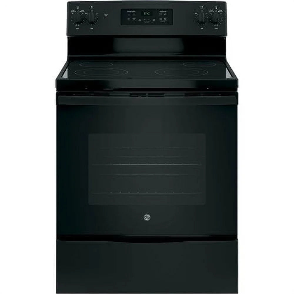 Ge® Appliances 30" Free - Standing Electric Range Model JB645RKSS in Stainless Steel. APPROXIMATE DIMENSIONS (Hxwxd) 47 Height x 29 7/8 Width x 28 Dimension In. Two 9"/6" Power Boil Elements, Self - Clean Oven and Dual - Element Bake