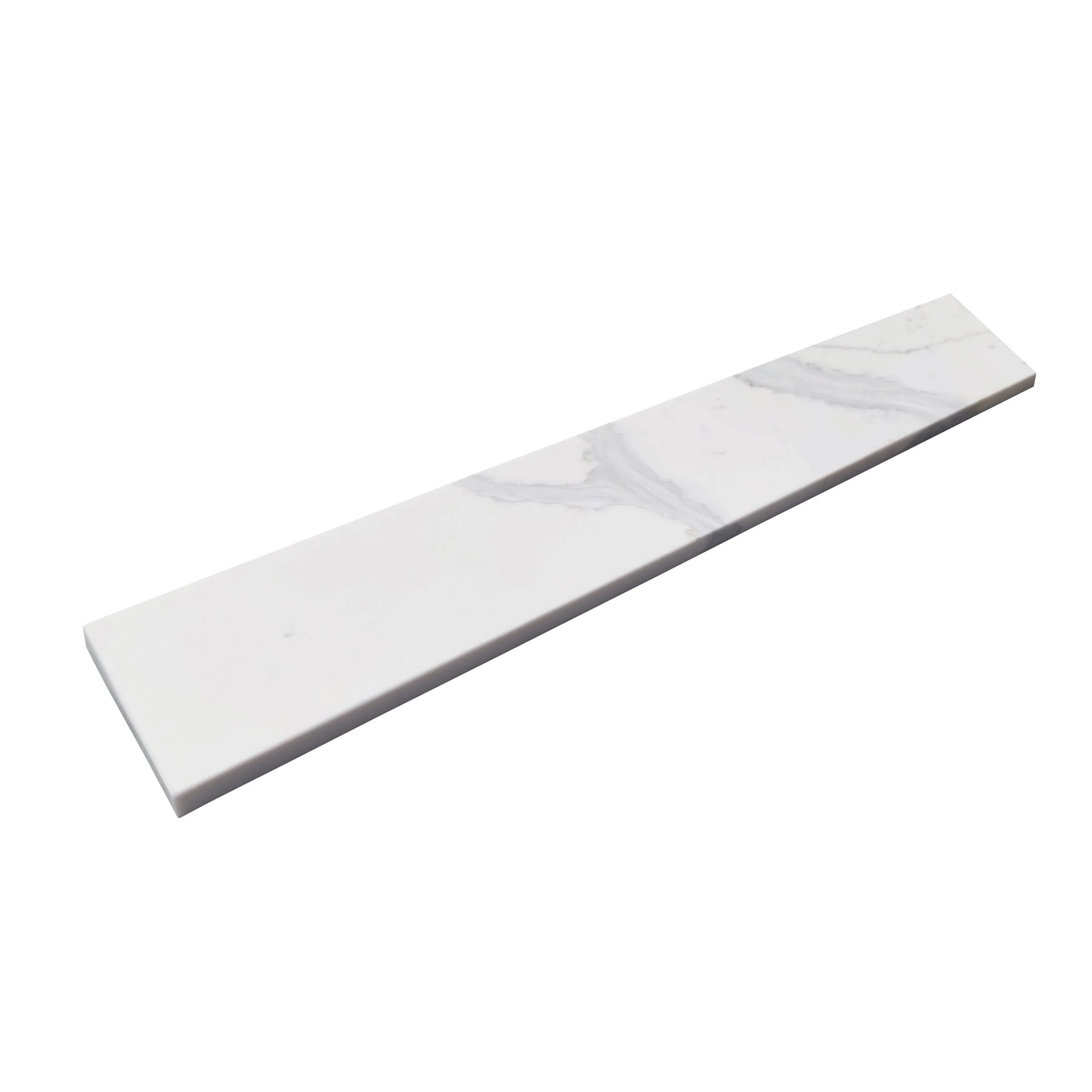 4-in H x 21.25-in L White Quartz Bathroom Side splash