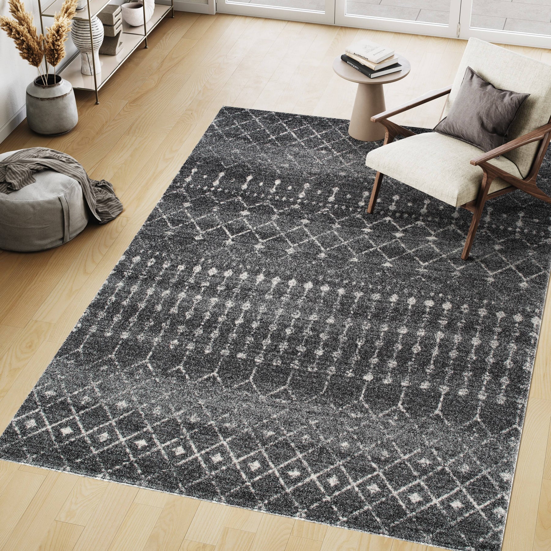 nuLOOM Blythe Moroccan Dark Grey 4' x 6' Area Rug