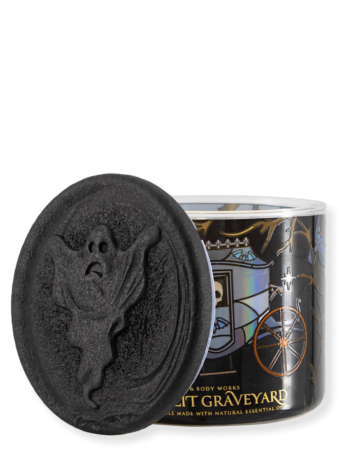 Bath & Body Works Accents | Moonlit Graveyard 3 Wick Candle | Color: Black/White | Size: Os | Happy_Traveler's Closet