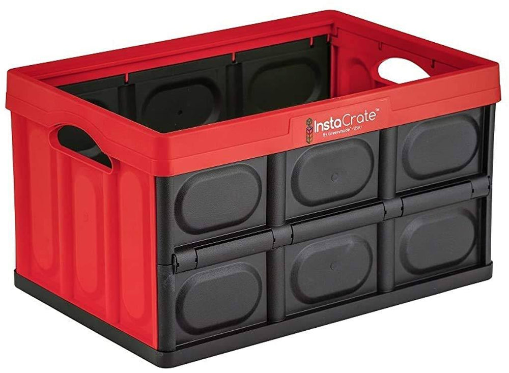 Greenmade InstaCrate Collapsible Storage Container 12 Gal Red/Black